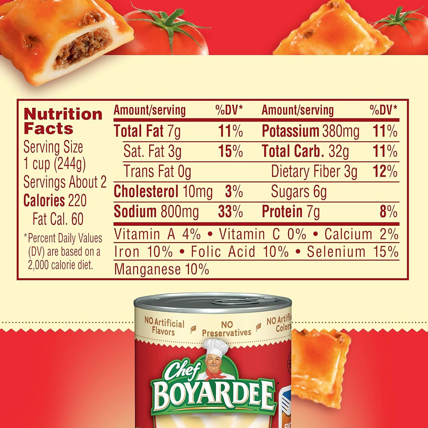 Chef Boyardee Mini Ravioli, 15 oz, 4 Pack