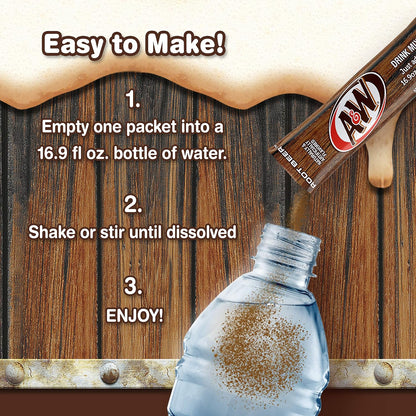A&W, Root Beer â€“ Powder Drink Mix -6 Count (Pack of 12) Sugar Free & Delicious, Makes 72 flavored water beverages